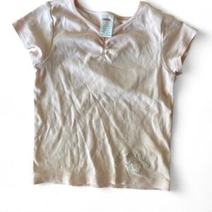 Gymboree Girls Pink Tee Sz 6 “La Petite Princess” Crown Top 100% Cotton Y2K